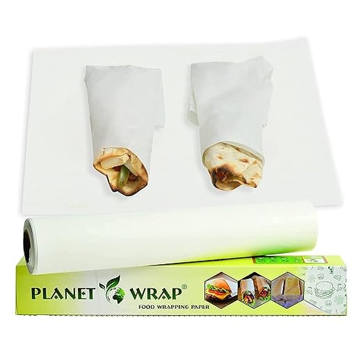 Planet Wrap 100% Greaseproof Food Wrapping Paper Roll - 18 Inches x 150 Feet, White view 2
