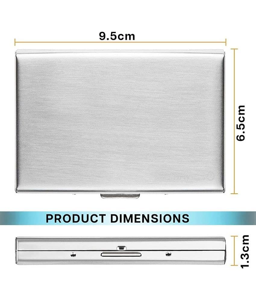 STC IMPORTED CREATION Silver Metallic Men's RFID Wallet ( Pack of 1 ) view 2