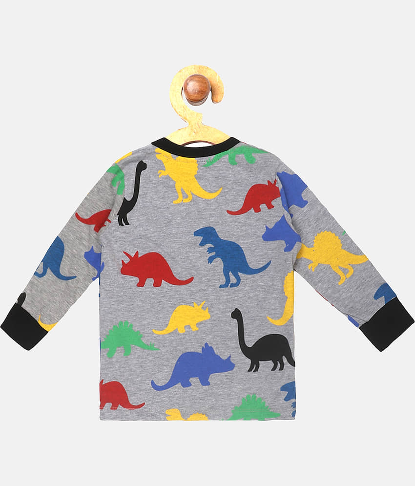 Lazy Shark Pack of 1 Boys Cotton Blend Nightsuit Set ( Grey ) view 2