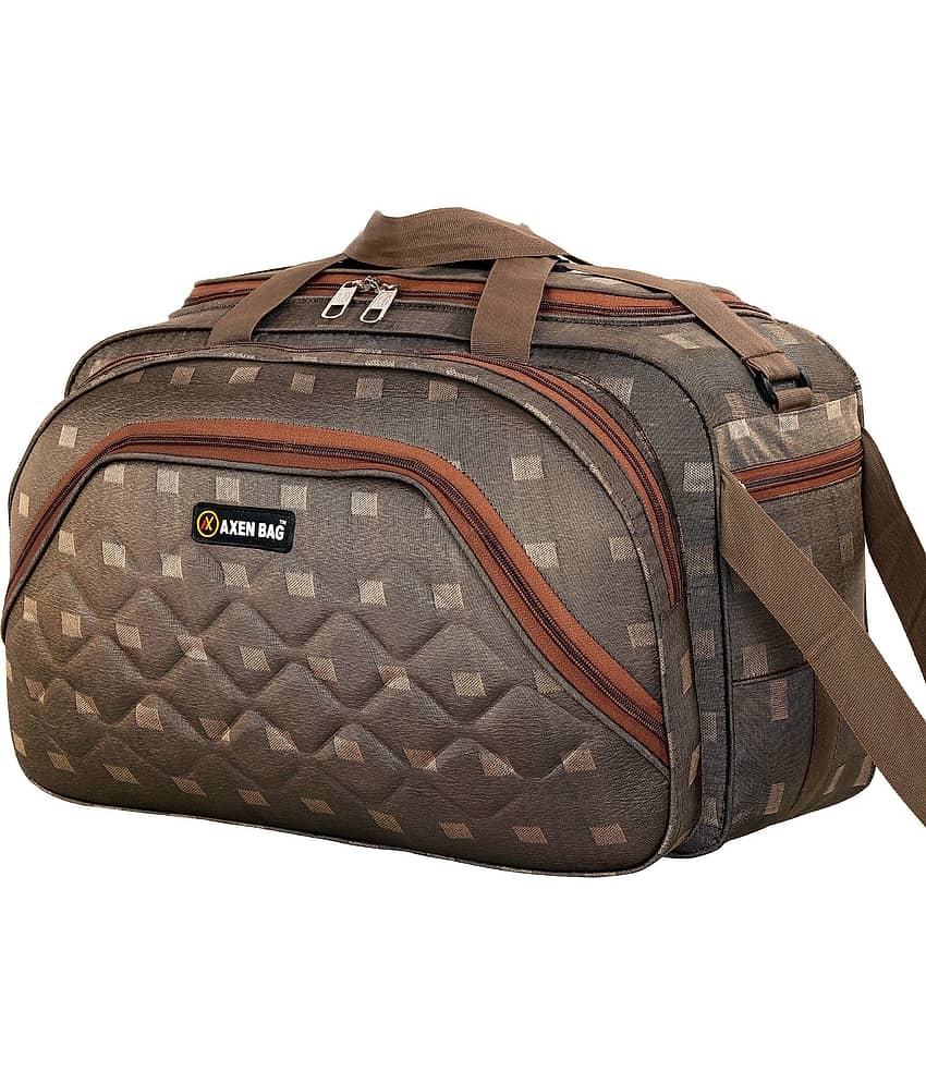 AXEN BAGS 50 Ltrs BROWN Polyester Duffle Trolley view 2