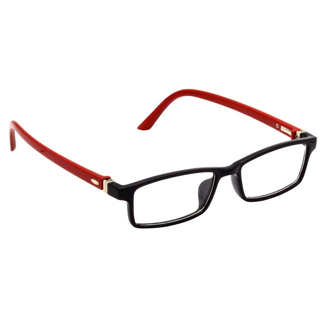 Hrinkar Zero Power Computer Glasses for Office Use with Eye Protection and Blue Light Filter for Men & Women | Red and Black | HBCT-FRM-BK-RD-18 view 2