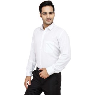 Baleshwar White Cotton Blend Formal Shirt view 2