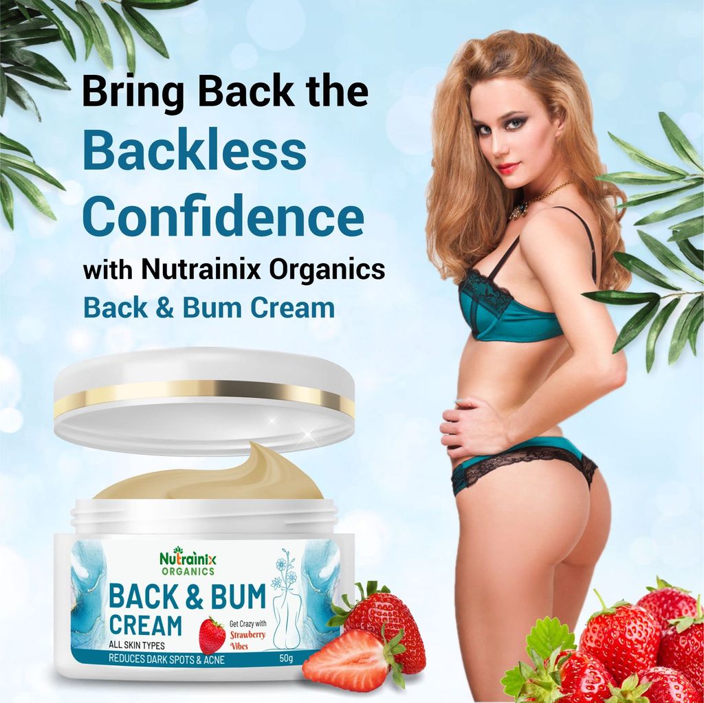 Nutrainix Back & Bum Cream & Scrub - Dark Spot & Acne Treatment - 50g + 50g view 2