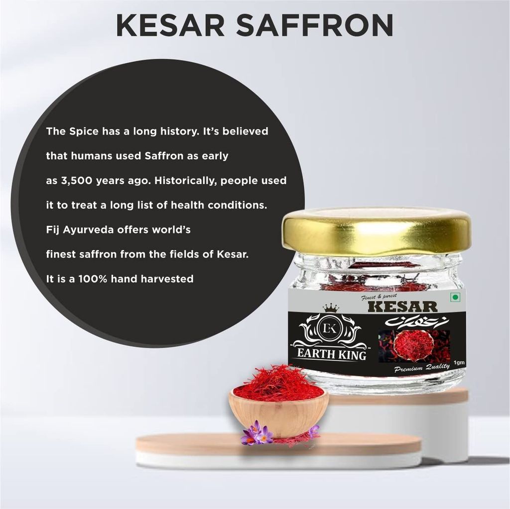 EARTH KING Saffron Thread Kesar/Keshar/Zafran/Jafran (A++ Grade) for Pregnant Women � 2GM (Combo Pack) view 2