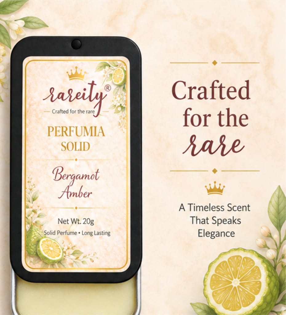 Rareity Solid Perfume – Bergamot Amber Fragrance | Citrus Woody Long Lasting Balm Perfume | Pocket Perfume | Alcohol-Free | 20g| Travel-Friendly view 2