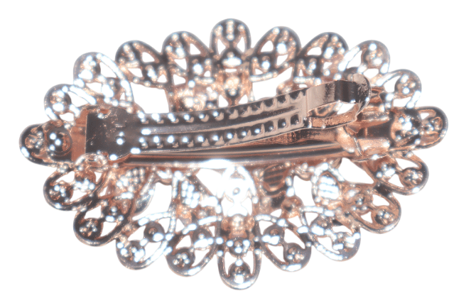 Pink Crystal Embellished Hair Clip - Bridal Wedding Hair Accessory view 2