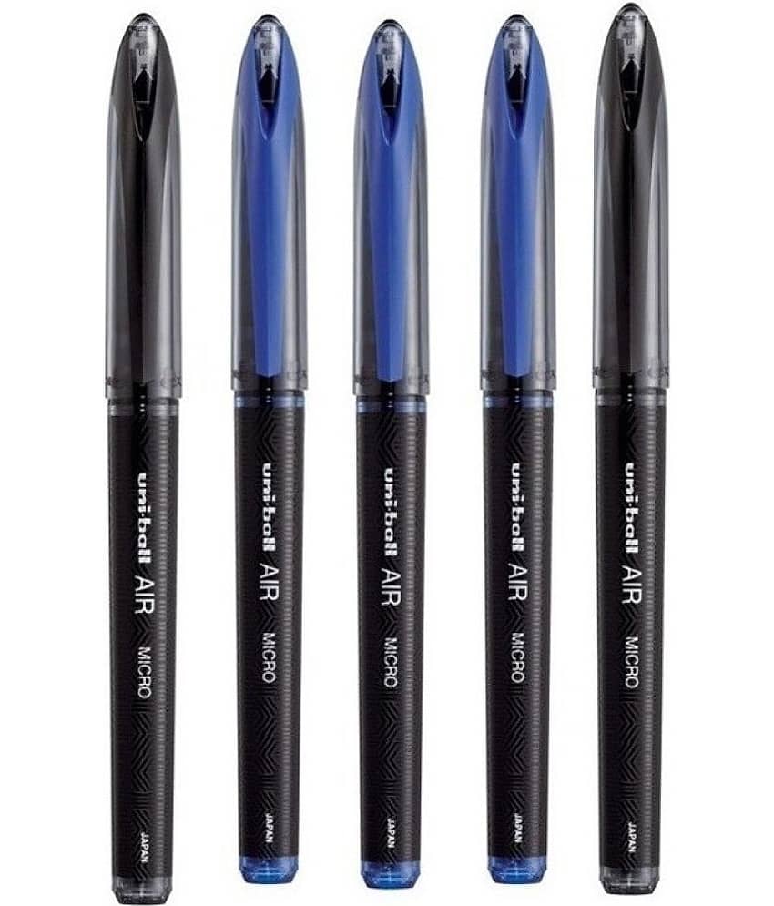 Uni Ball Air (3 Blue + 2 Black) Roller Ball Pen (Pack Of 5, Blue, Black) view 2