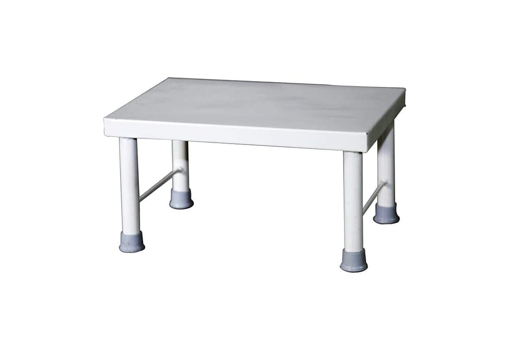 Bed Side Foot Step Stool Single with Anti Slippery Metal Coating Top Medical Furniture for Hospital / Clinic / Nursing Home and Domestic Use ( Single Foot Step, Standard) view 2