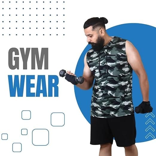 Men's Camouflage Sleeveless Hoodie – Gym & Casual Wear view 2