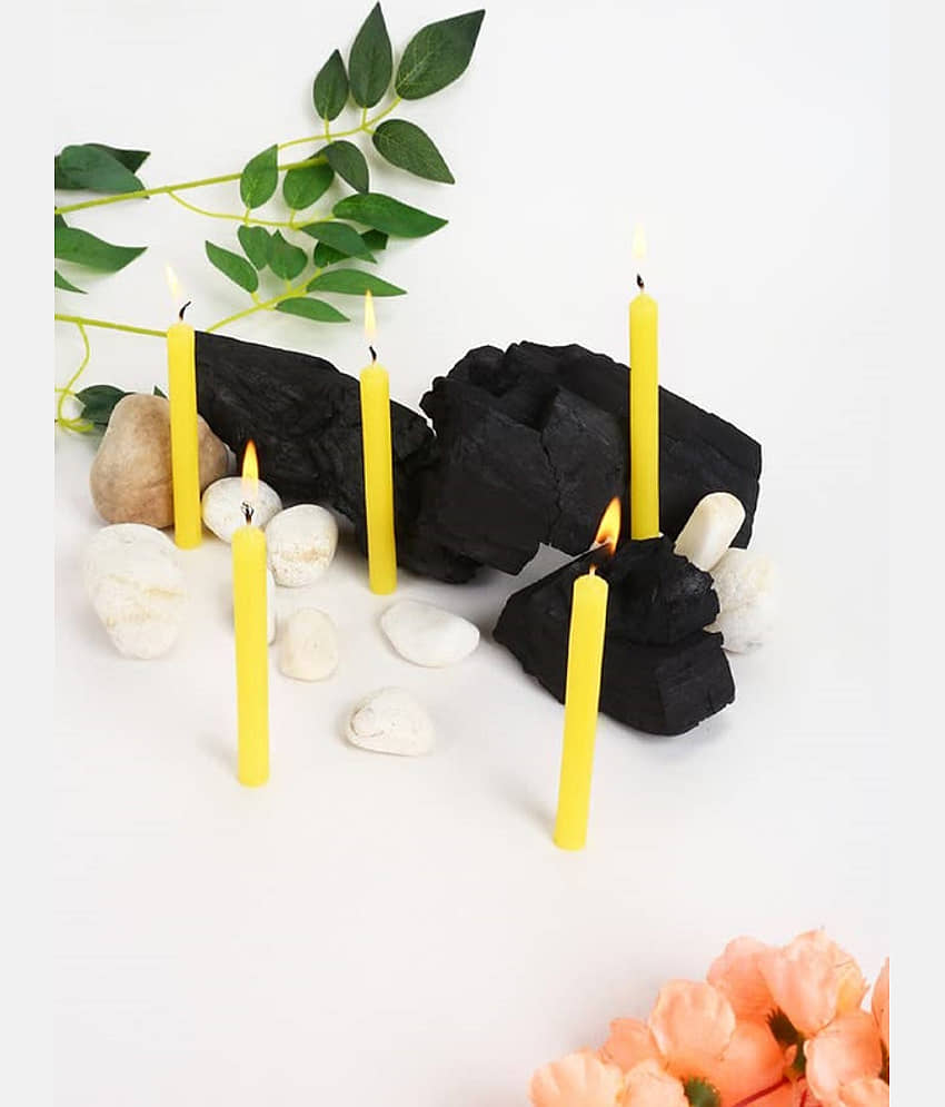 PROSPERRO LUMO - Yellow Unscented Pillar Candle 10 cm ( Pack of 20 ) view 2