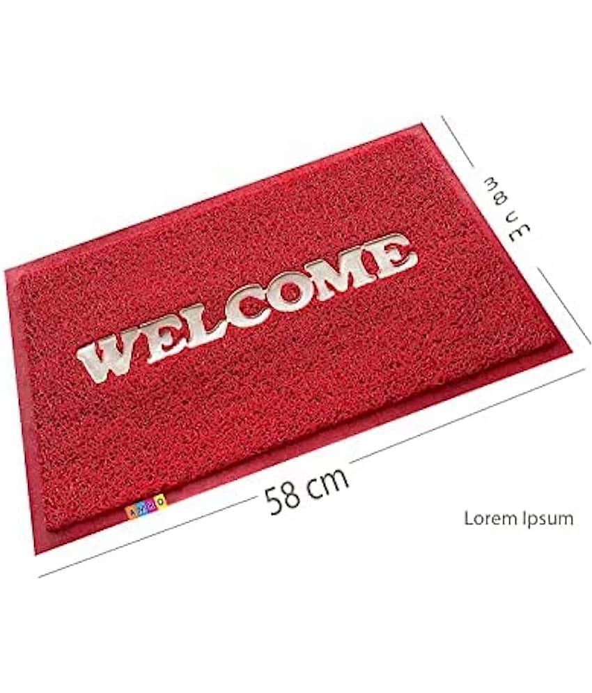 AMRO Beautility Needs - Anti-skid rubber Door Mat ( 58 X 38 cm ) Single - Red view 2