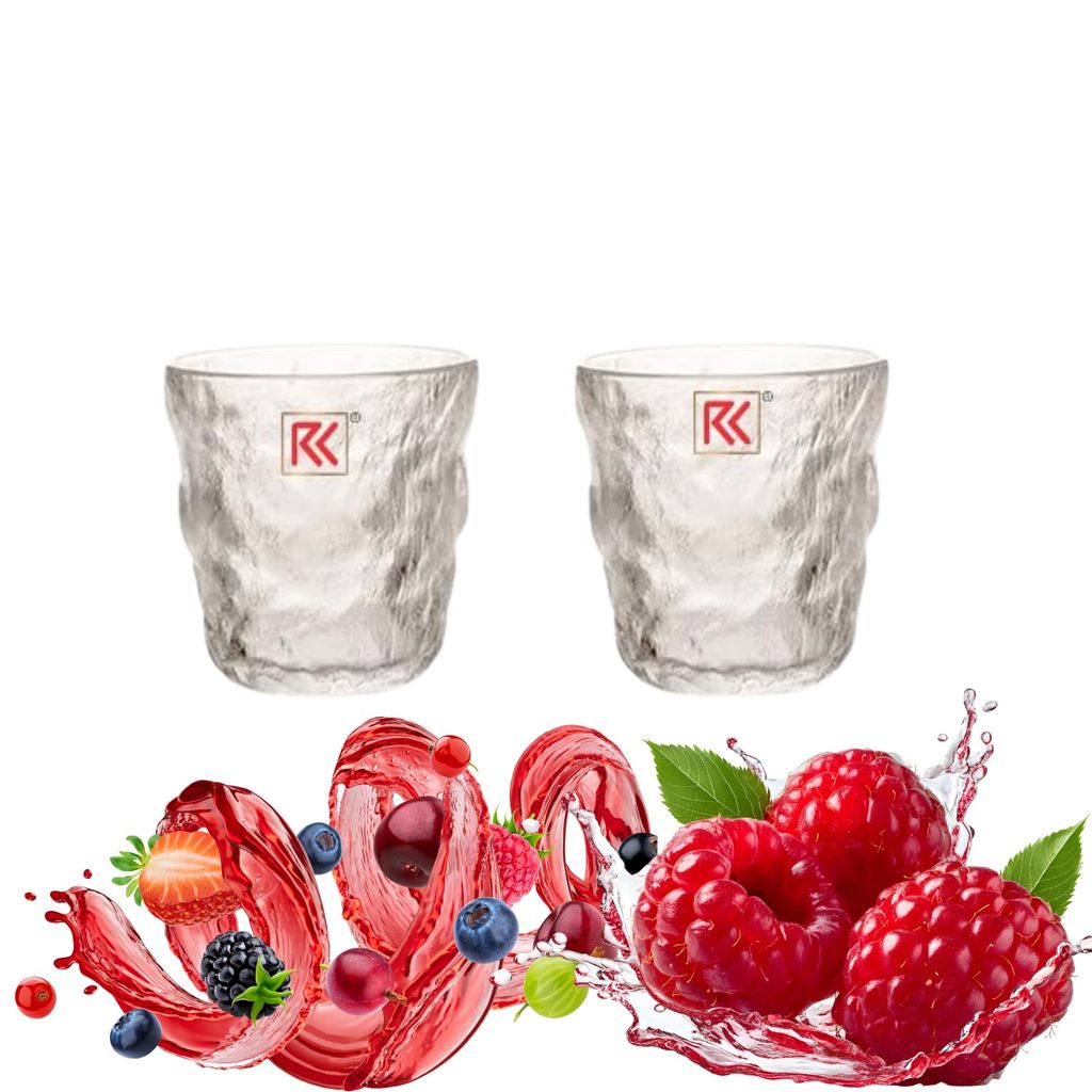 RK ICE Frost Diamond Crystal Clear Design All Purpose Glass Set Bar Glass for Drinking Bourbon, Whisky, Juice Scotch, Cocktails, Cold Drinks (Pack of 2,300Ml) view 2
