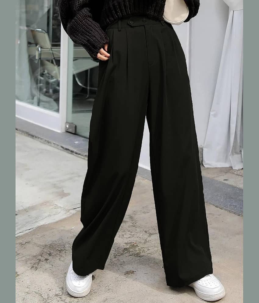 kotty Women Lycra Korean Trousers ( Black ) view 2
