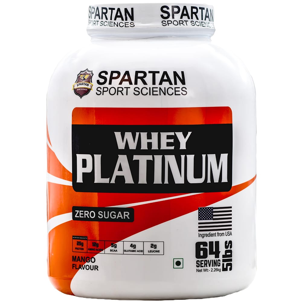 SPARTAN SPORT SCIENCE Whey Platinum Protein Powder Concentrate Supplement with 24g Protein, 12g EAA, 5g BCAA, 4g Glutaine Acid for Men & Women view 2