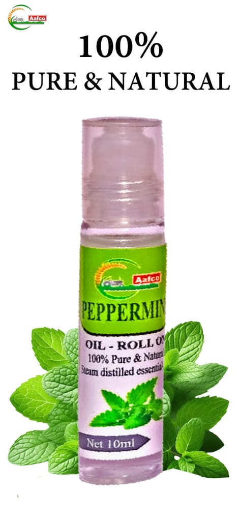 Aafco 100% Pure & Natural Peppermint Oil Roll-On, Steam Distilled, 10ml view 2