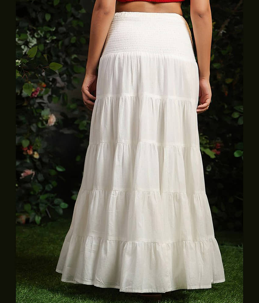 ZWERLON White Viscose Women's Flared Skirt ( Pack of 1 ) view 2