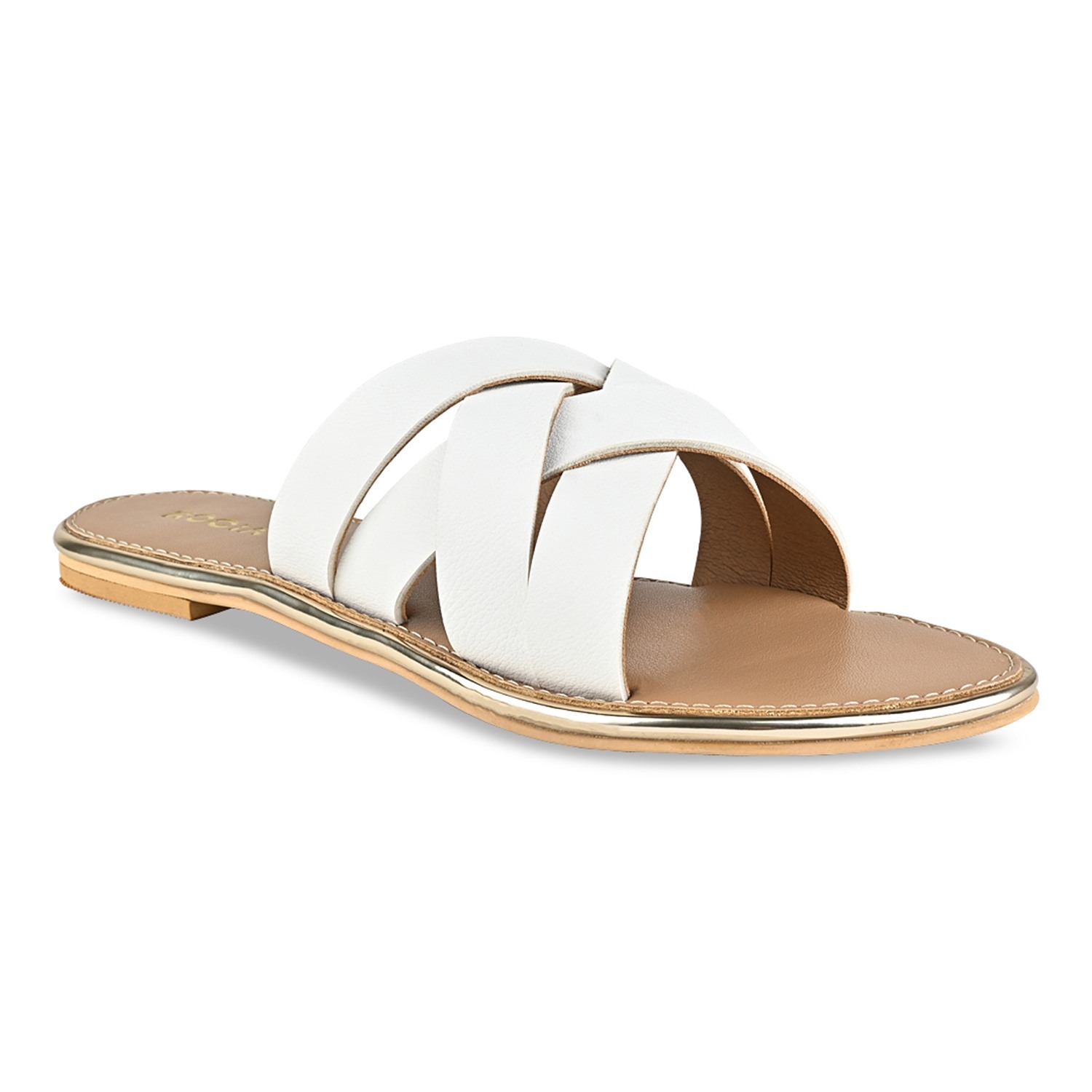 White Women Criss-Cross Flats view 2