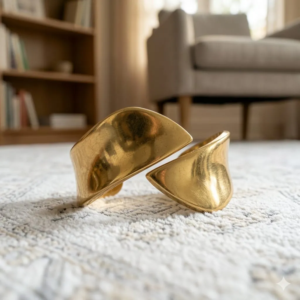 Vardaan Crystalx Women's Anti Tarnish bracelet, 18k gold plated perfect for everyday wear. Elevate your ensemble with this sculptural gold-plated bracelet view 2