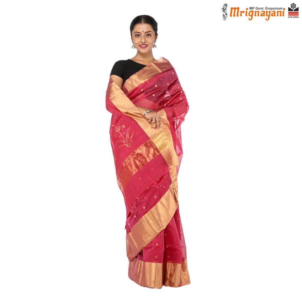 HANDLOOM CHANDERI SILK SAREE WITH BLOUSE (SKU - 1SC104310522 SAREE-1041) view 2