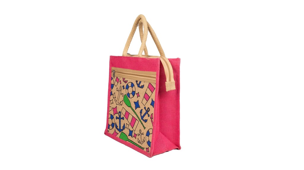 ute Tote Bag with Colorful Summer Nautical Design view 2