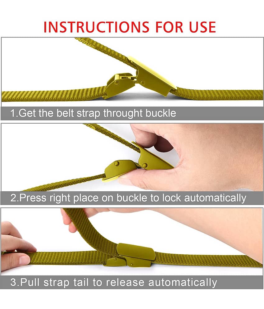 Zoro - Khaki Nylon Men's Casual Belt ( Pack of 1 ) view 2