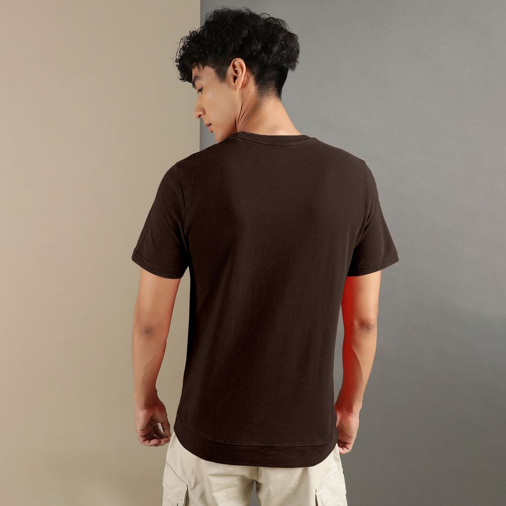Ftx Men Solid Round Neck Kangaroo Pocket Half Sleeve Tshirt view 2