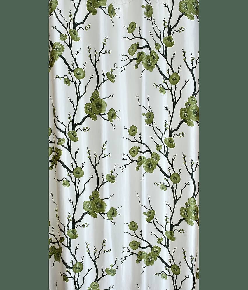 Stella Creations Abstract Printed Room Darkening Eyelet Curtain 5 ft ( Pack of 2 ) - Green view 2