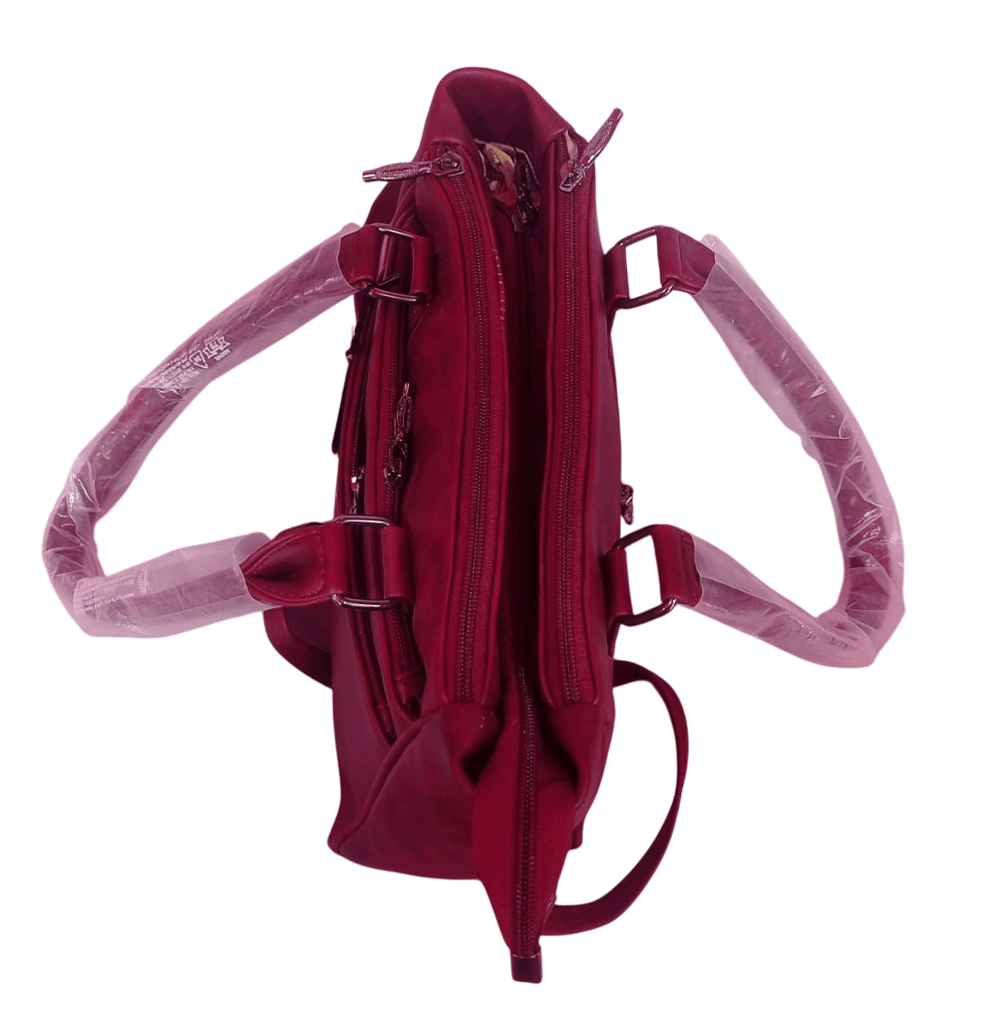 Women's Red Handbag with Detachable Strap view 2