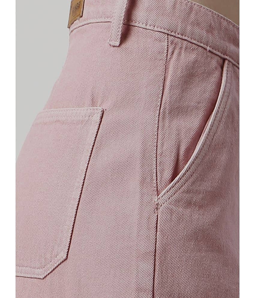 HJ HASASI - Pink Cotton Wide Leg Women's Jeans ( Pack of 1 ) view 2