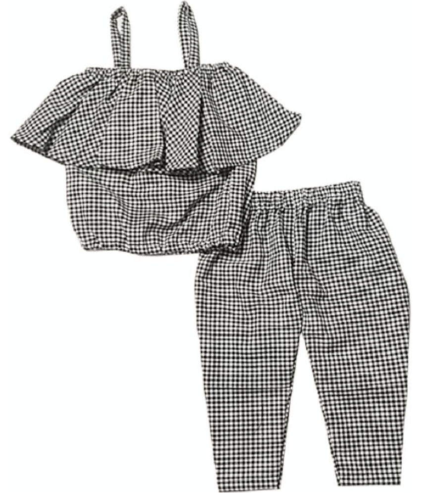 harshvardhanmart.com Pack of 3 Baby Girls 100% Cotton Shirt & Trouser ( Black & White ) view 2