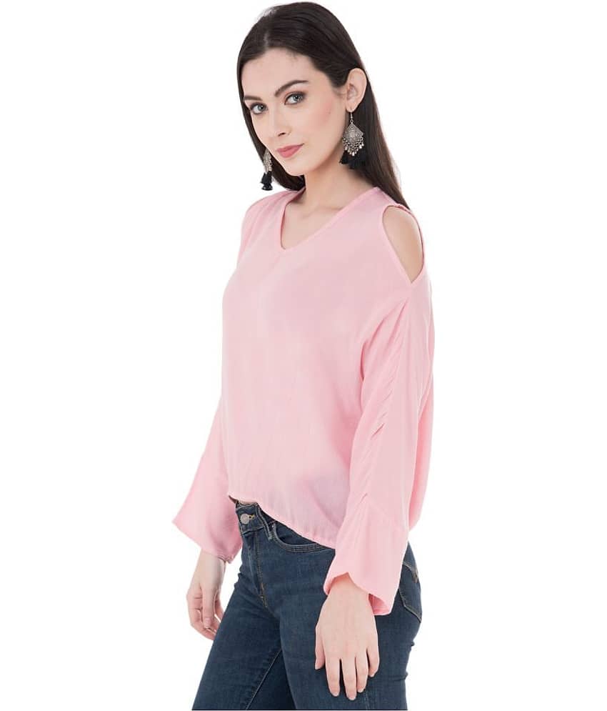 SAAKAA Women's Rayon Regular Top ( Pink ) view 2