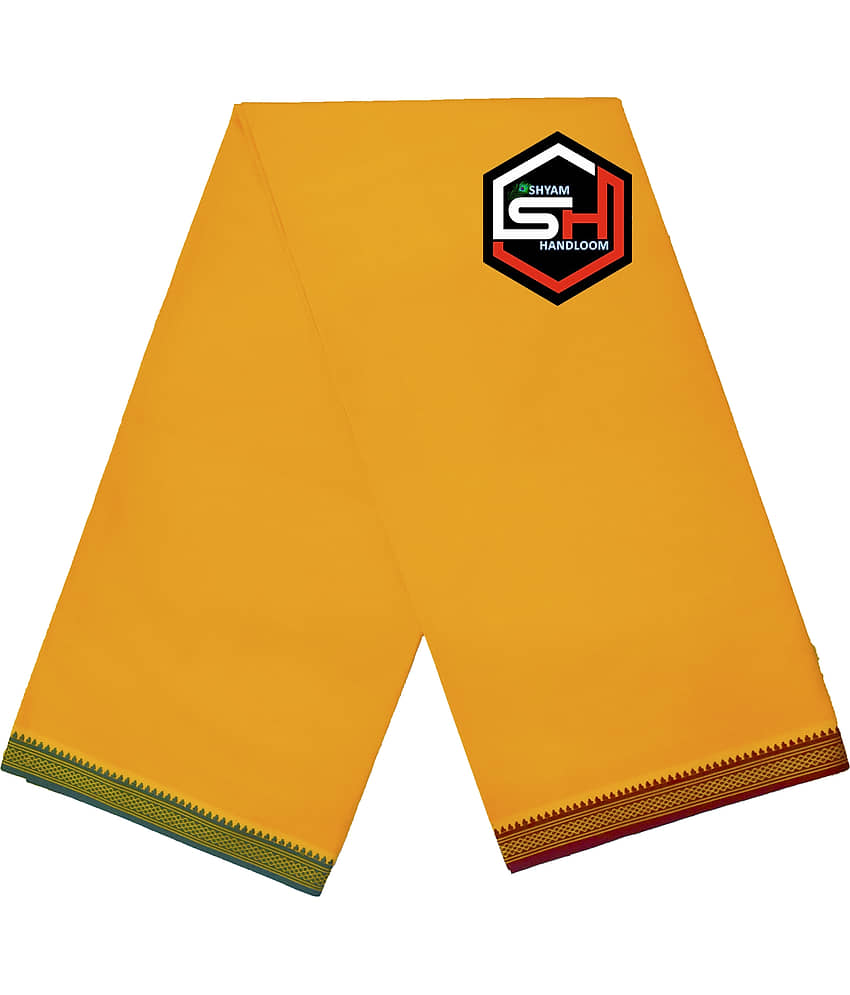 Shyam Handloom Cotton Men's Dhoti Gold ( Pack of 1 ) view 2