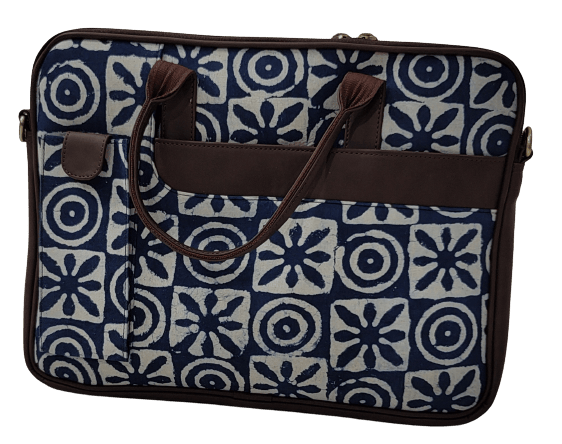 Nirjhari Crafts Leather and Fabric Laptop Bag view 2