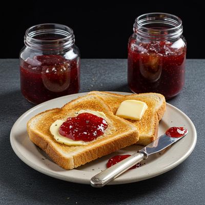 Bread Toast with Butter & Jam