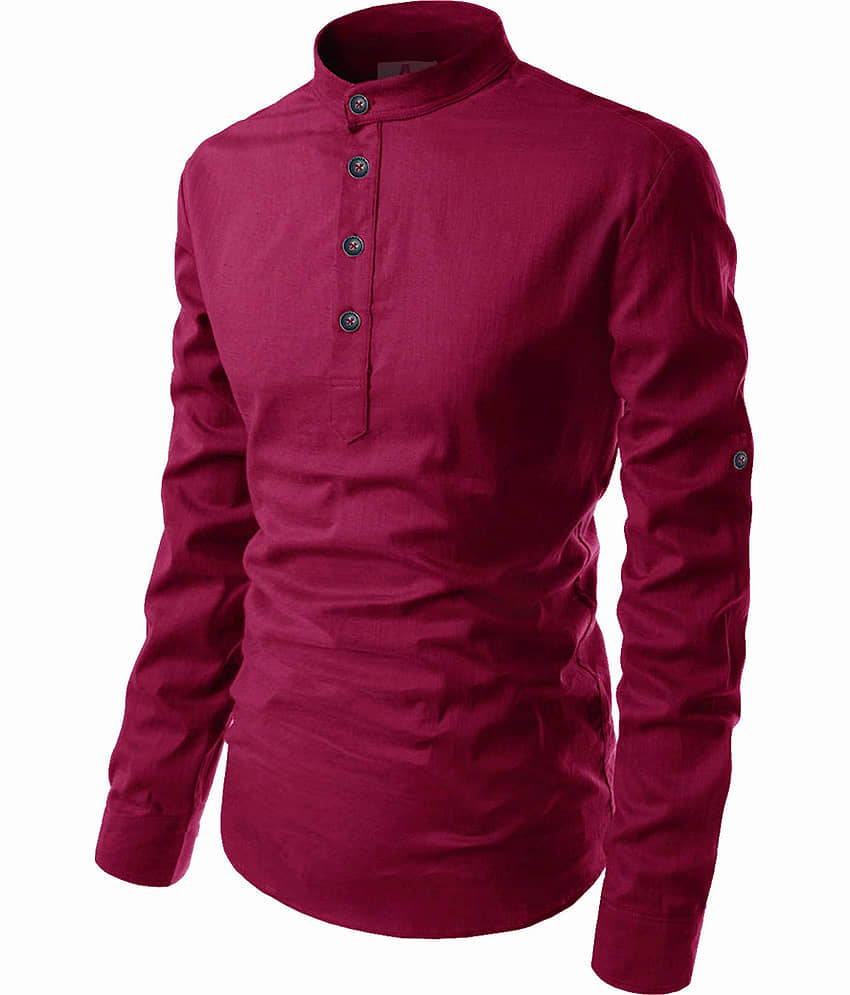 Apektra Maroon Cotton Blend Men's Regular Kurta ( Pack of 2 ) view 2
