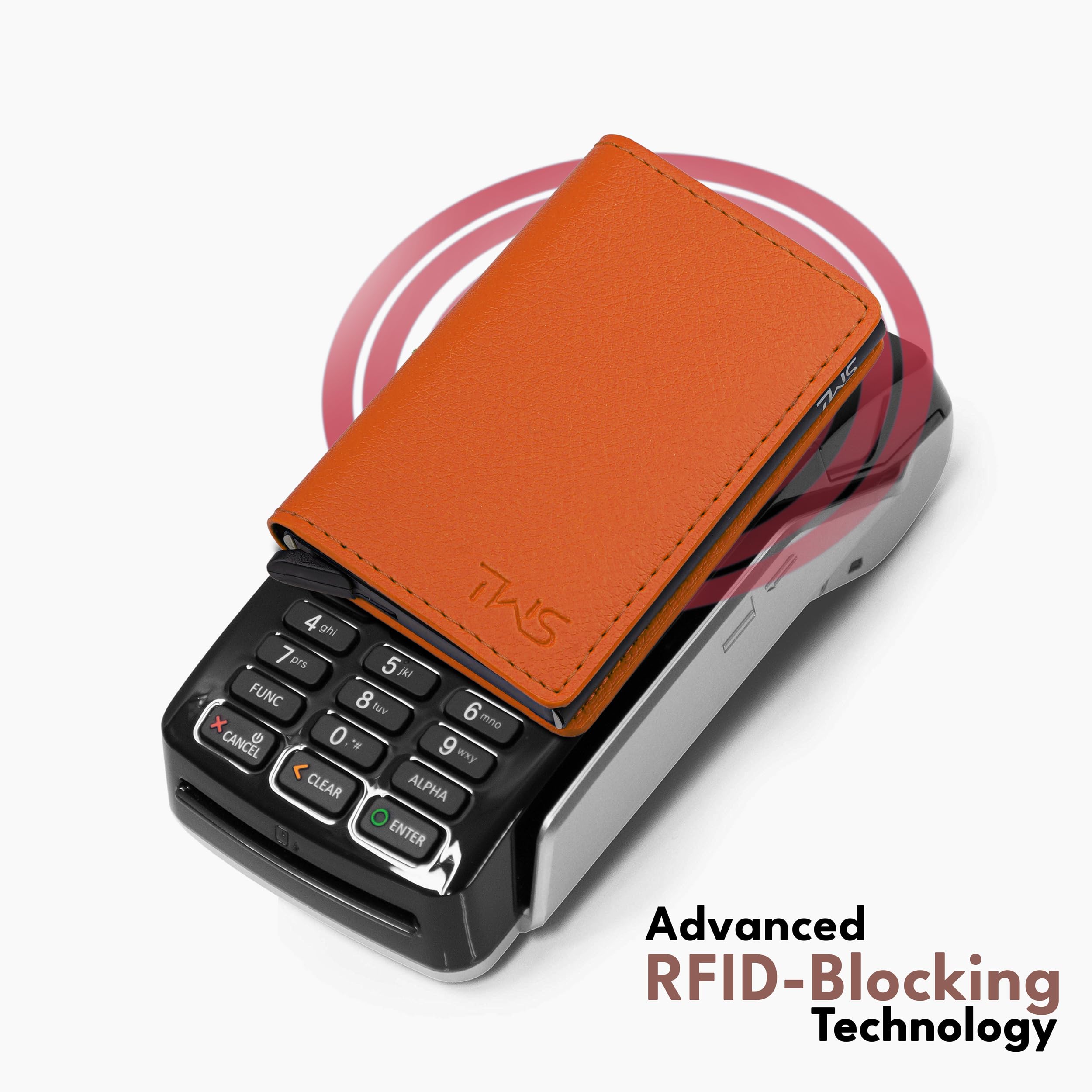 The Wallet Store Vivid Vault RFID Protected Metal Cardholder - Orange view 2