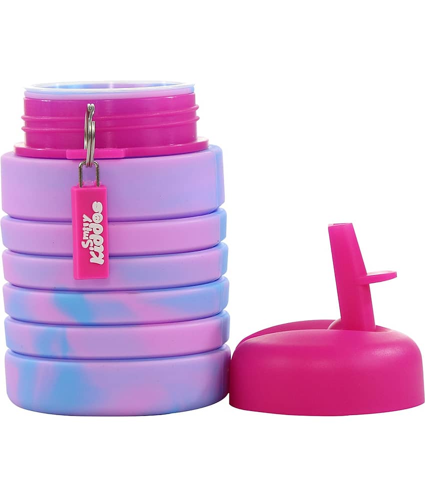 Smily Kiddos Silicone Expandable Bottle - Magenta view 2