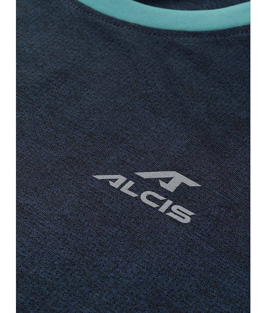 Alcis Navy Blue Polyester Slim Fit Men's Sports T-Shirt ( Pack of 1 ) view 2