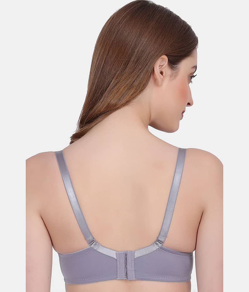 AMOUR SECRET Pack of 1 Nylon Lightly Padded Plunge Bra For Women ( Grey ) view 2