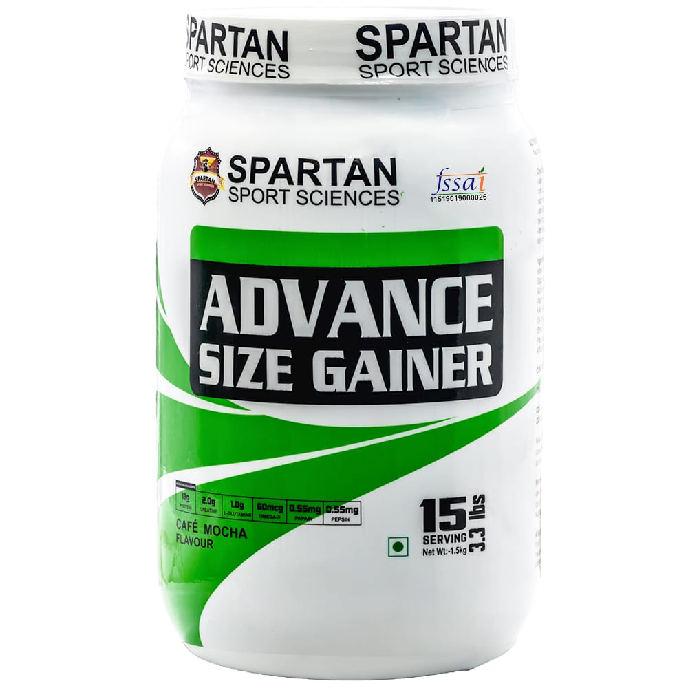 SPARTAN SPORT SCIENCES Advance Size Gainer | Muscle Mass & Weight Gainer Powder with Highest Protein and Carbohydrates with 13 Multivitamins & Minerals for Men & Women 1.5 Kg view 2