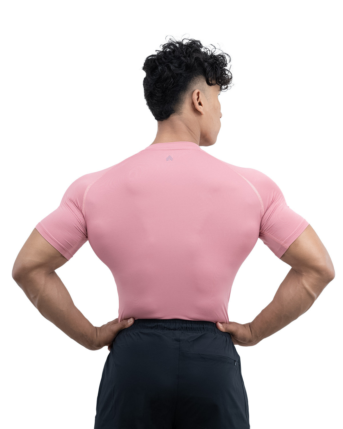 Athflex Men's Half Sleeve Edge Compression T-Shirt-Athletic Base Layer for Gym,Cycling,Training,Workout,Poly-Spandex Blend,Tactical Sportswear & Gymwear - carnation pink/XXL view 2