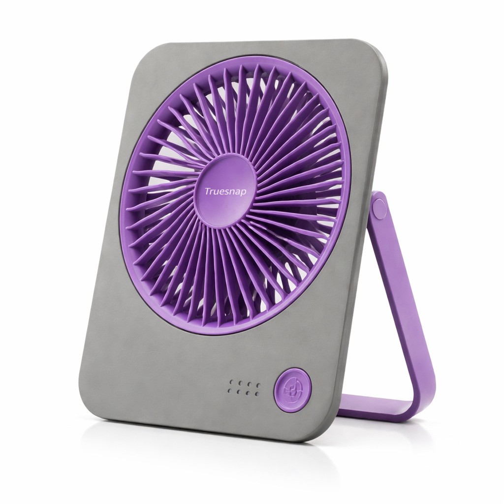 TrueSnap Mini Portable Desk Fan for Home & Office, Rechargeable USB Fan with 3 Speed Modes, Low Noise Tabletop & Handheld Personal Cooling Fan for Travel - Lavender view 2