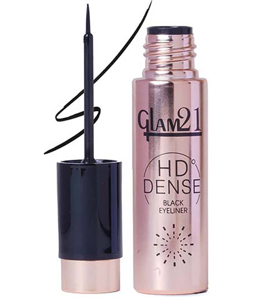 Glam21 HD Dense Eyeliner Shiny Finish Highly Pigmented Smudge Proof Stays Up To 12 hrs 6ml Black view 2