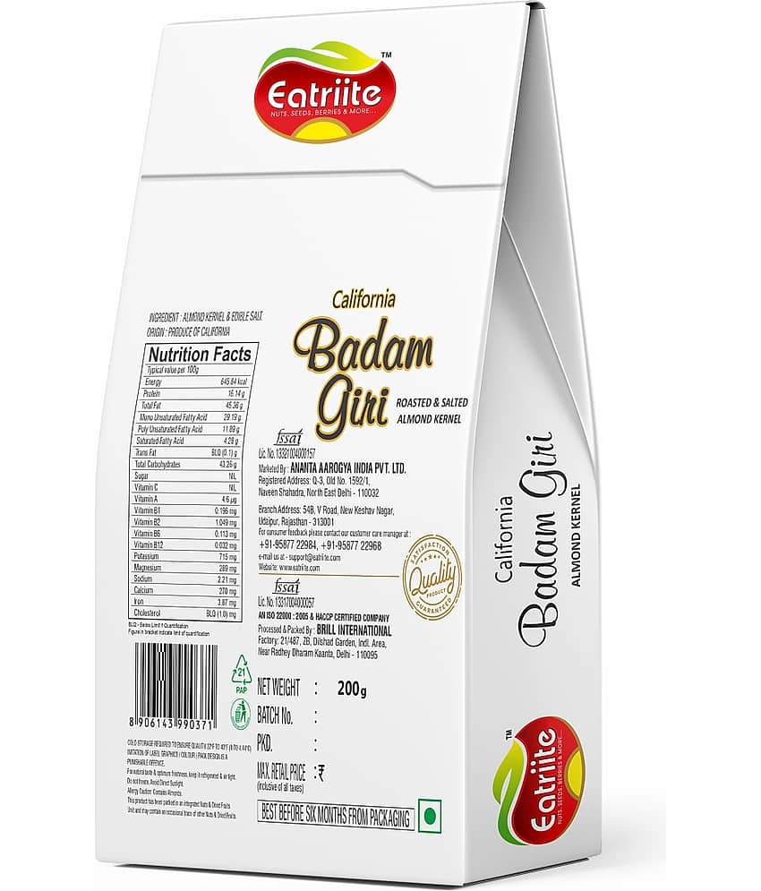 Eatriite California Badam Giri (Roasted & Salted Almond Kernel)(200 g) view 2