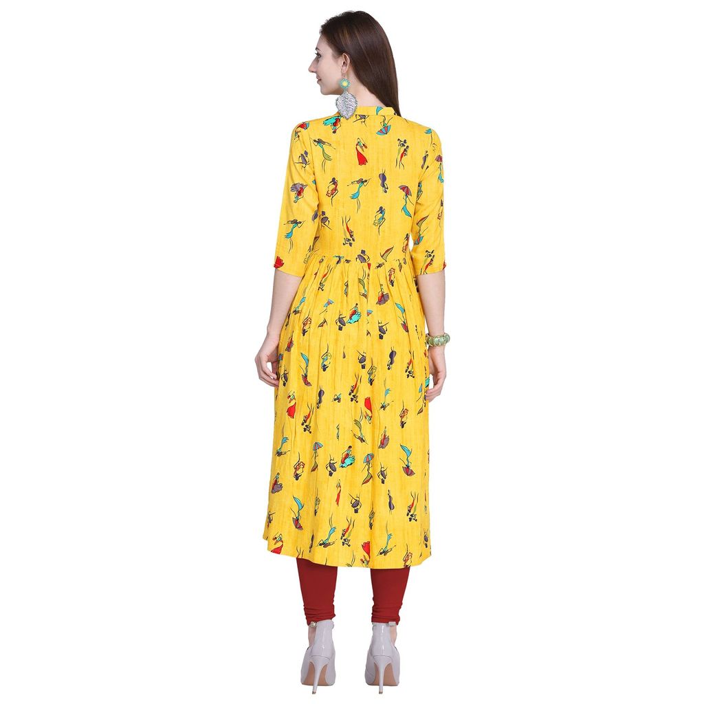 SHOPPING QUEEN Women Rayon Anarkali Kurta view 2