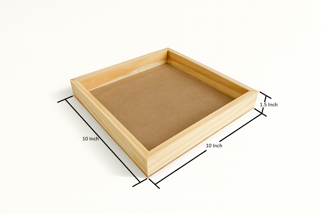 DEVESHA DIY Wooden Serving Tray - 10 × 10 Inch (Without Handle) | Wooden Tray for Art, Craft, Decoupage & Decoration view 2