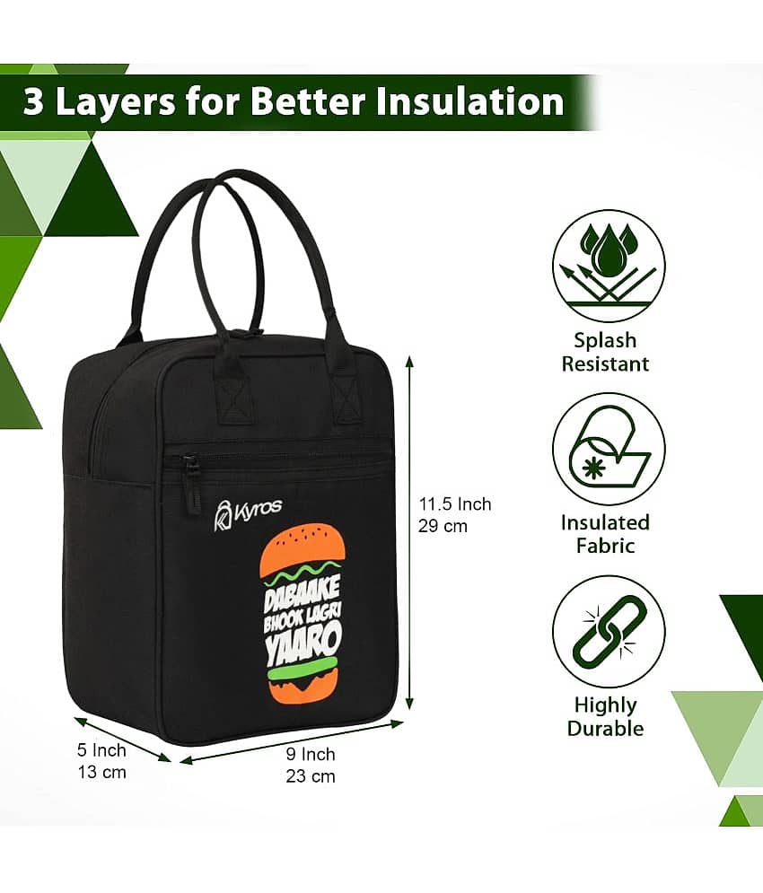 Kyros Black Polyester Lunch Bag Pack of 1 view 2