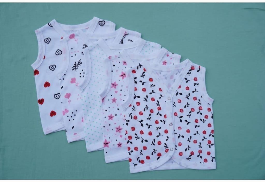 Baby Knitted Printed Jhabla with Press Button