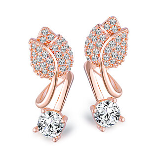 Vivastri Shimmering Glittering Cz stone clip on Bali stud Earring for Women and Girls [VIVA2711ERG] view 2