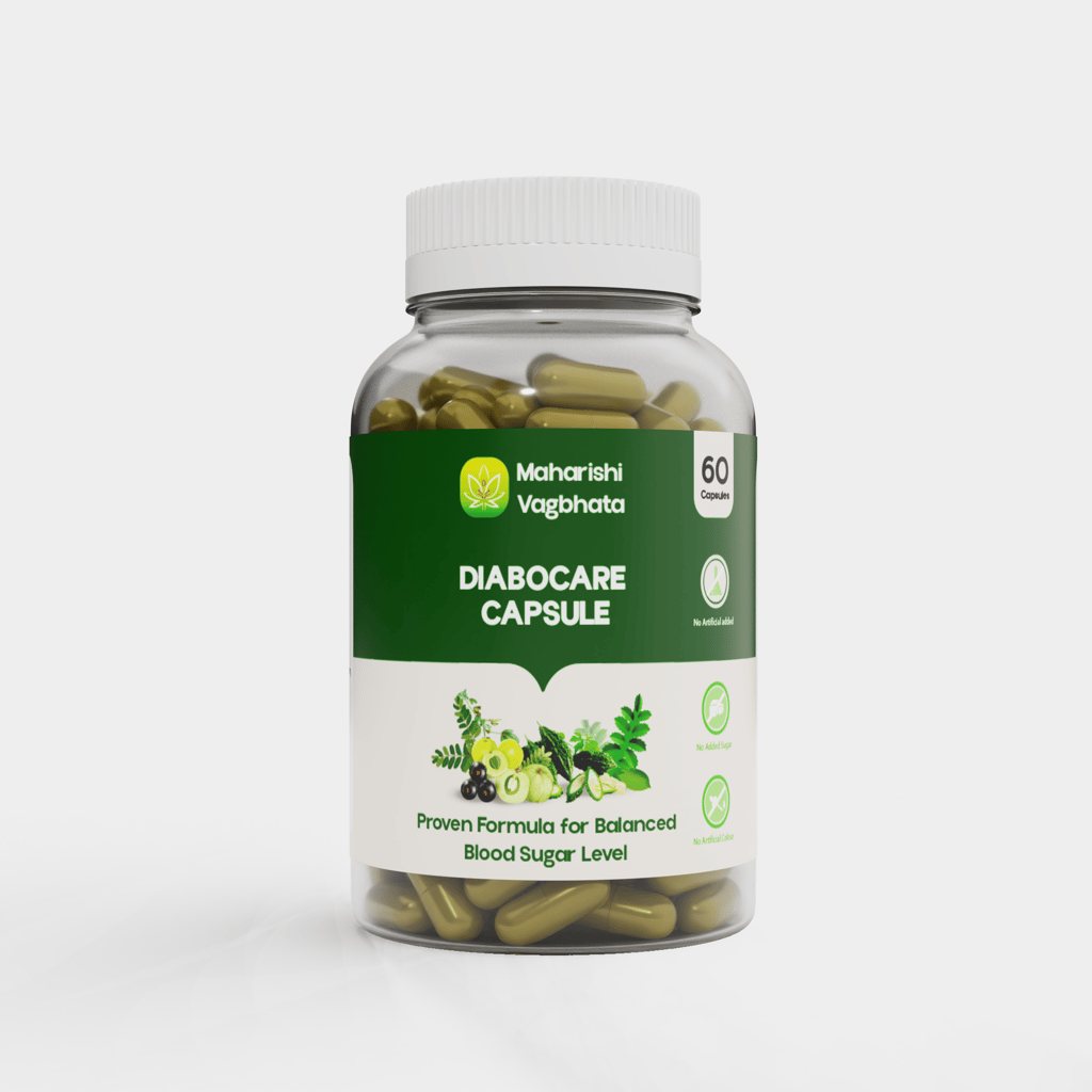 Maharishi Vagbhata Herbal Diabocare Capsules 600mg (60 Capsules), Contains Karela, Jamun, Triphala and Neem, Supports Healthy Energy & Blood Sugar Balance view 2